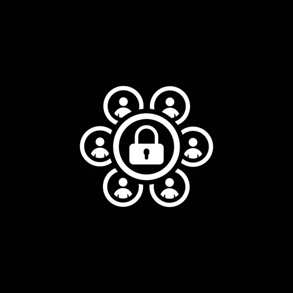 Csoport biztonsági ikon. Lapos kivitel. — Stock Vector