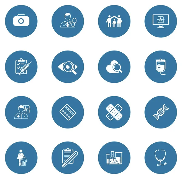 Medische en gezondheidszorg Icons Set. Platte ontwerp. — Stockvector