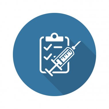 Aşılama ve Tıbbi Hizmetler Simgesi. Düz Tasarım.