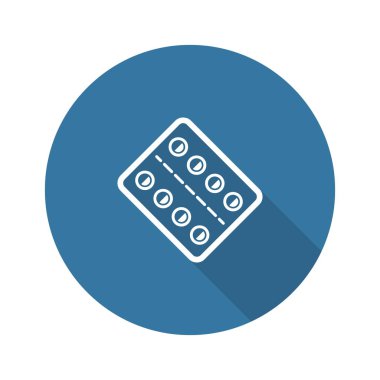 İlaç ve tıbbi hizmetler simgesi. Düz tasarım.