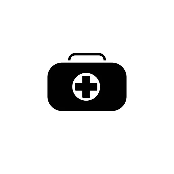 प्राथमिक चिकित्सा किट प्रतीक और चिकित्सा सेवा प्रतीक। फ्लैट डिजाइन . — स्टॉक वेक्टर