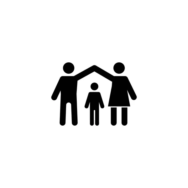 Icona Assicurazione Famiglia. Design piatto . — Vettoriale Stock