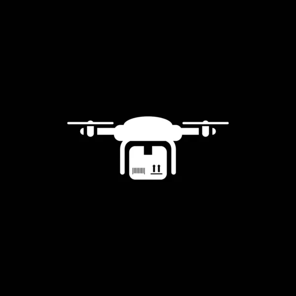 Drone Delivery Icon. Flat Design. — Stock Vector