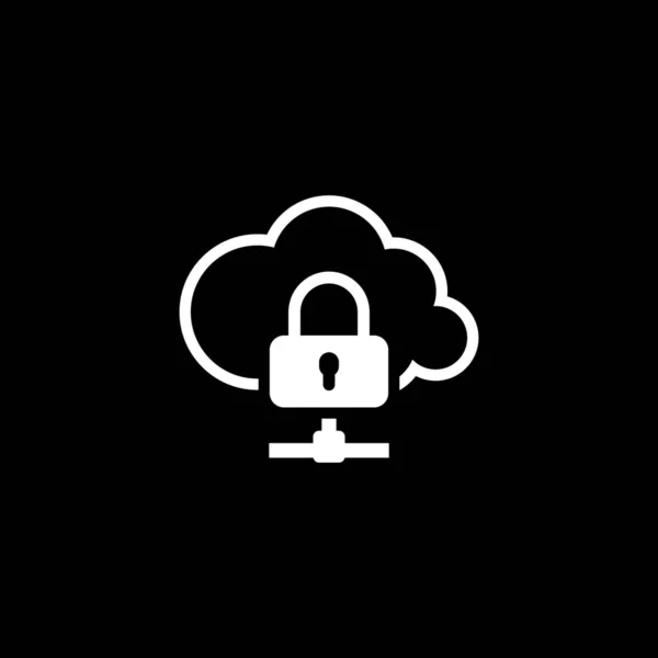 Cloud Data Protection Icon. Flat Design. — Stock Vector