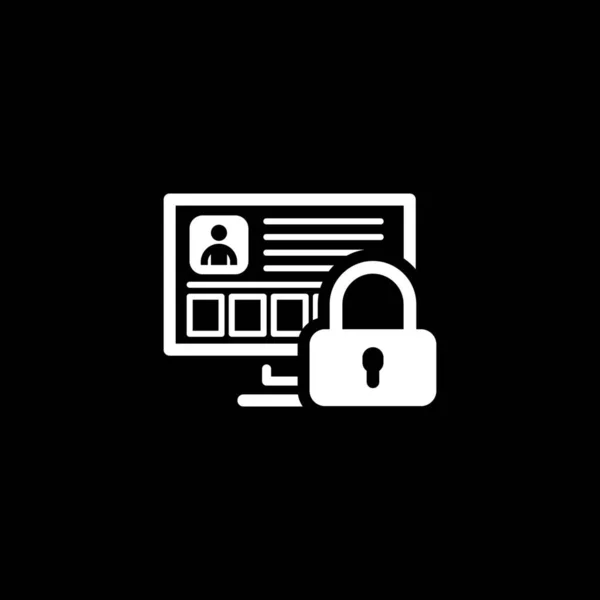 Icono de protección de datos personales. Diseño plano . — Vector de stock