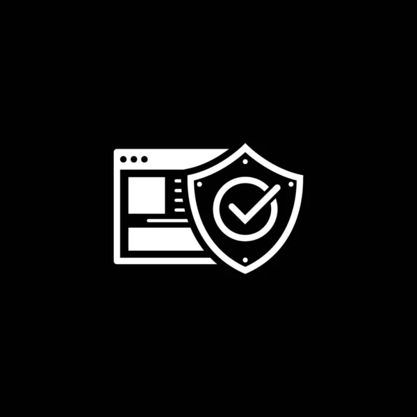 Icono de protección en línea. Diseño plano . — Vector de stock