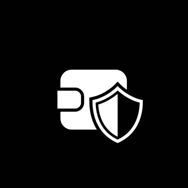 Portemonnee bescherming pictogram. Vlakke Design. — Stockvector