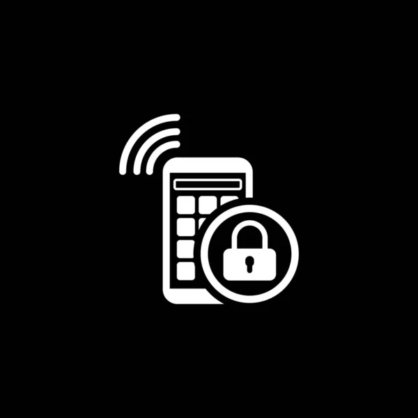 Mobile Security Icon. Flat Design. — Stock Vector