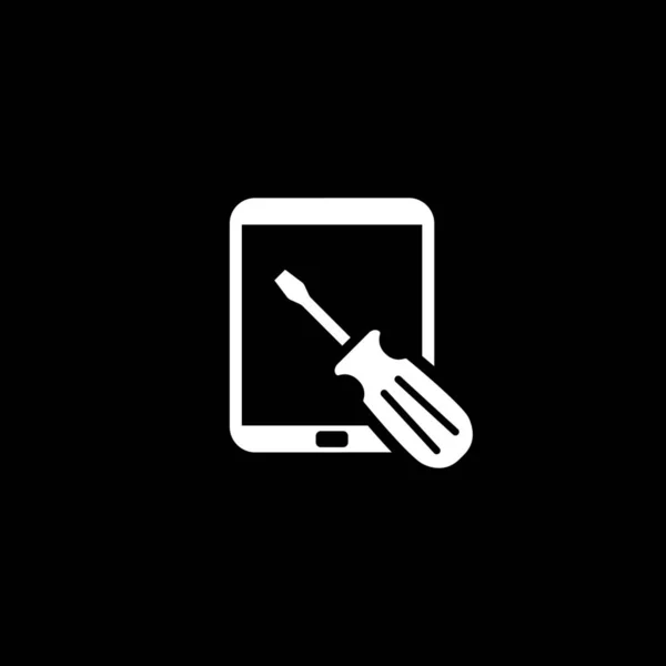 Tablet PC Reparatur Service-Symbol. flache Bauweise. — Stockvektor