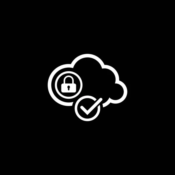 Cloud Security Icon. Flat Design. — Stock Vector