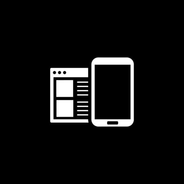 Mobile Surf Icon. Design piatto . — Vettoriale Stock