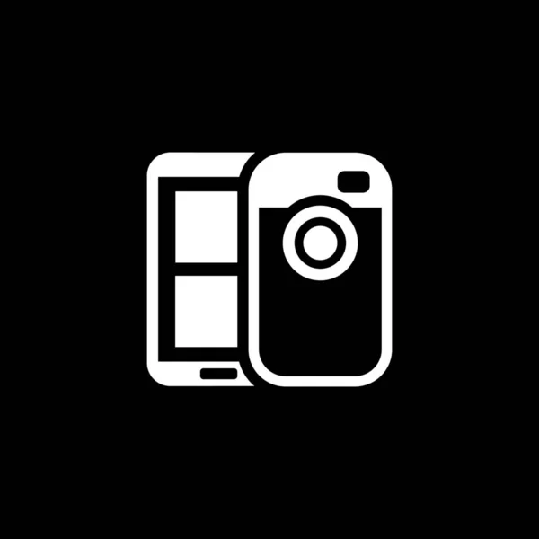 Mobile Foto-Blogging-Ikone. flache Bauweise. — Stockvektor