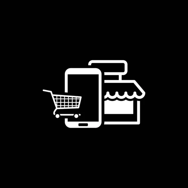 Online-Shopping-Symbol. flache Bauweise. — Stockvektor