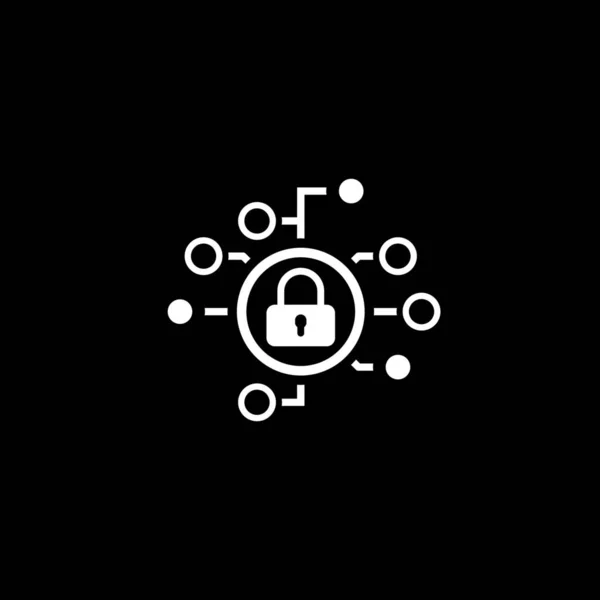 Икона кибербезопасности. Плоский дизайн . — стоковый вектор
