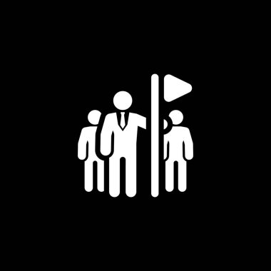 Takım lideri simgesi. Düz tasarım.