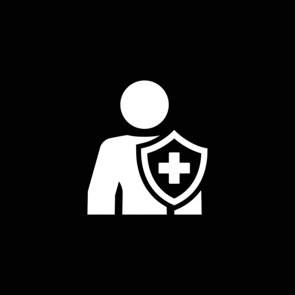 Ikone der Privatversicherung. flache Bauweise. — Stockvektor