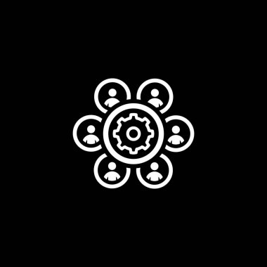 İnsan kaynakları yönetimi simgesini. Düz tasarım.