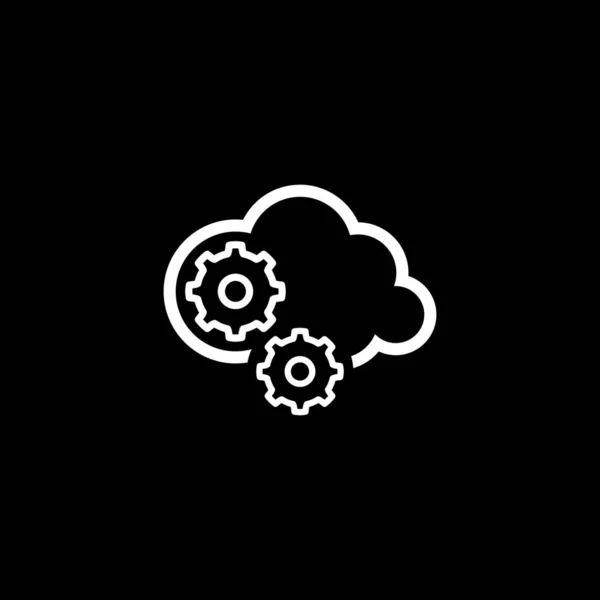 Icono de procesamiento de nubes. Diseño plano . — Vector de stock