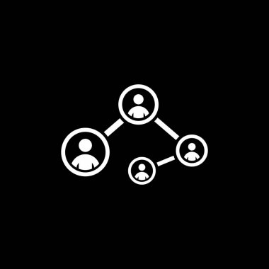 Sosyal bağlantıları simgesi. Düz tasarım.