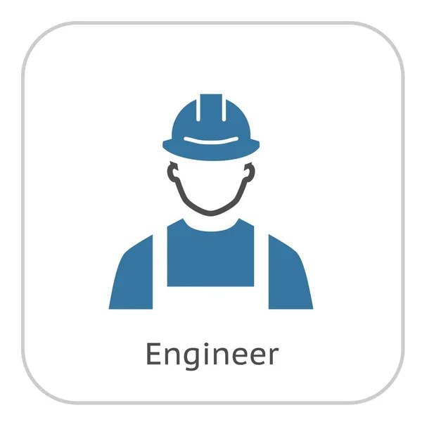 Ingenieur-Ikone. Mann mit Hut. Buider-Symbol. — Stockvektor