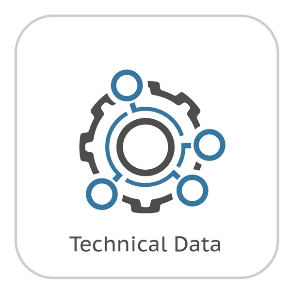 Technische gegevens pictogram. Uitrusting en optie stippen. Engineering-symbool. — Stockvector
