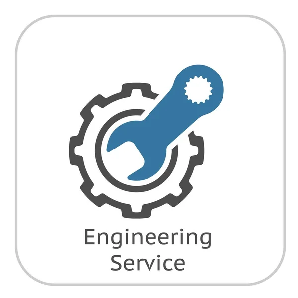 Engineering Service Icon. Gear and Wrench. Repair Symbol. — Stock Vector