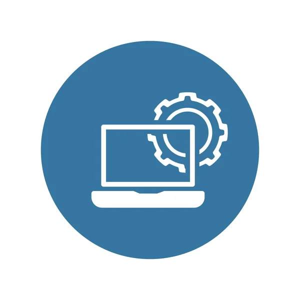 Icono de Ingeniería Informática. Equipo y Laptop. Símbolo de desarrollo . — Vector de stock