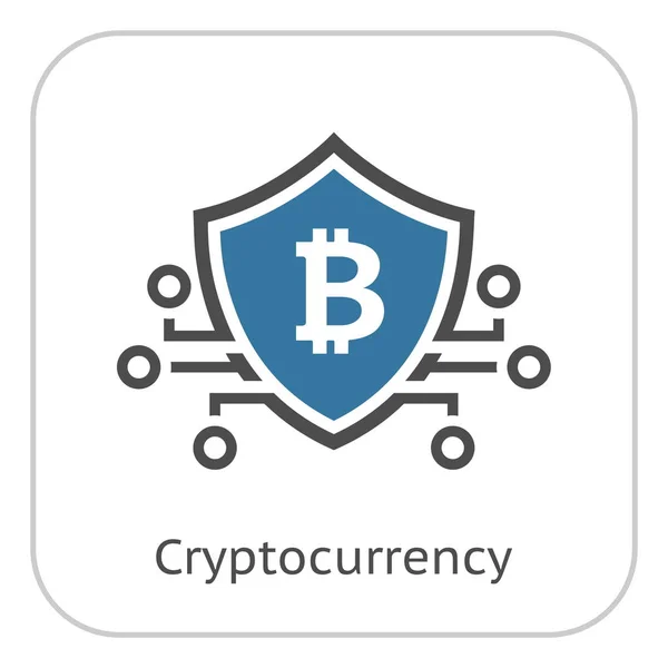 Bitcoin криптографічного значок валюти. — стоковий вектор