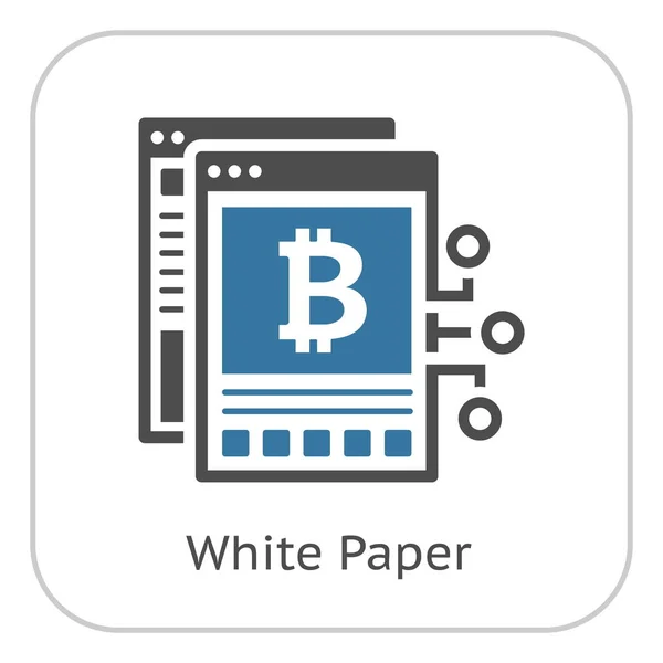Bitcoin wit papier pictogram. — Stockvector