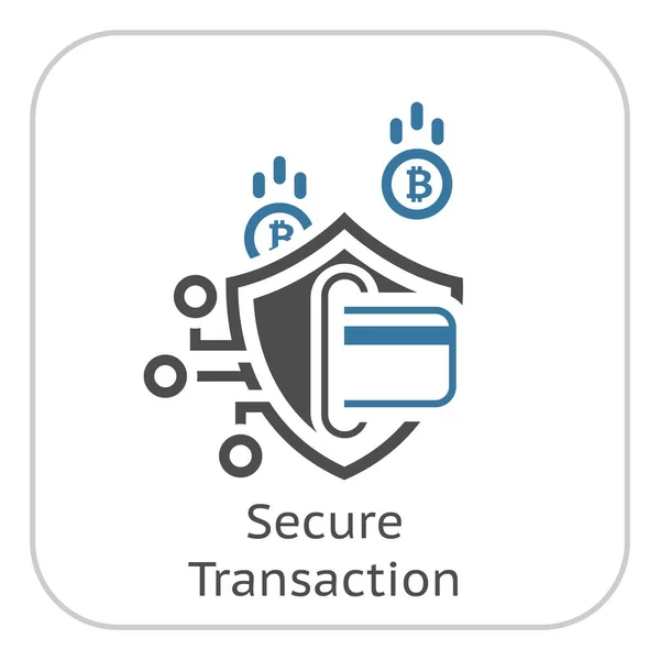 Bitcoin Secure Transaction Icon. — Stock Vector