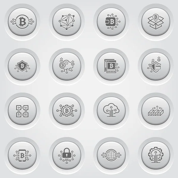 Bitcoin ve Blockchain Cryptocurrency simgeleri.