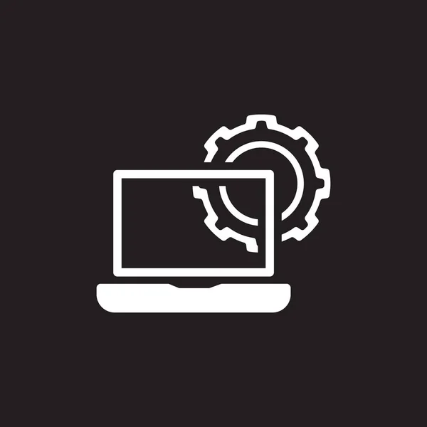 Icono de Ingeniería Informática. Equipo y Laptop. Símbolo de desarrollo . — Vector de stock