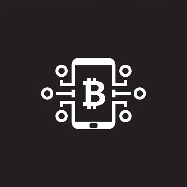 Bitcoin 디지털 돈 아이콘. — 스톡 벡터