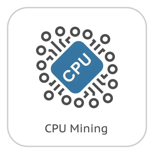 Icône minière CPU crypto-monnaie . — Image vectorielle