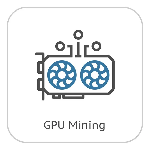 Icône minière GPU . — Image vectorielle