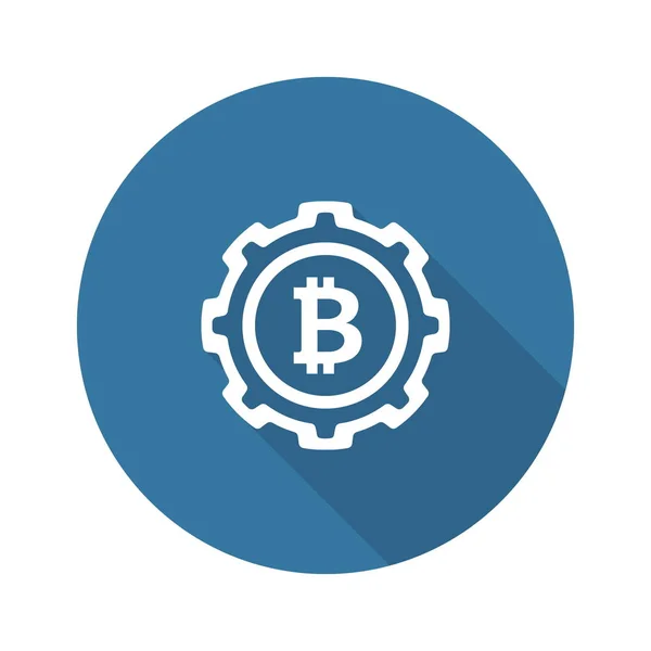 Bitcoin mijnbouw pictogram. — Stockvector