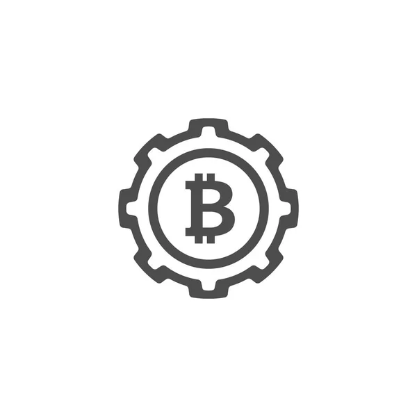Bitcoin gruvdrift ikonen. — Stock vektor