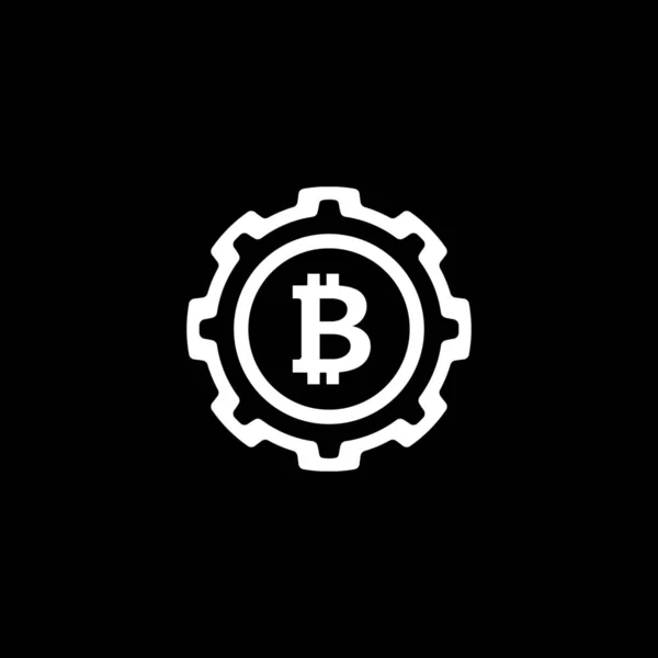 Bitcoin mining ikona. — Wektor stockowy