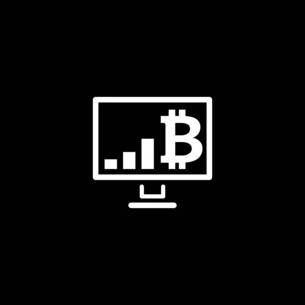 Bitcoin rozwija ikonę wykresu. — Wektor stockowy