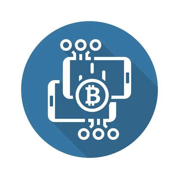 Icône de transaction Bitcoin . — Image vectorielle