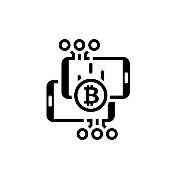 Bitcoin transactie pictogram. — Stockvector