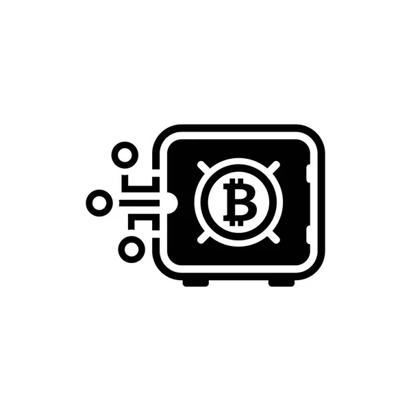 Bitcoin kluis vak pictogram. — Stockvector