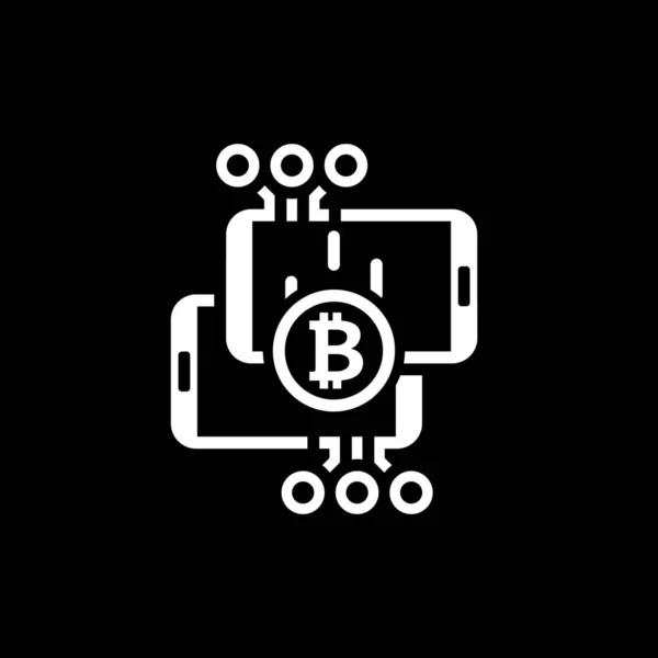 Bitcoin transactie pictogram. — Stockvector