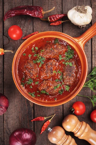 Kofta masové kuličky v tomatové omáčce — Stock fotografie