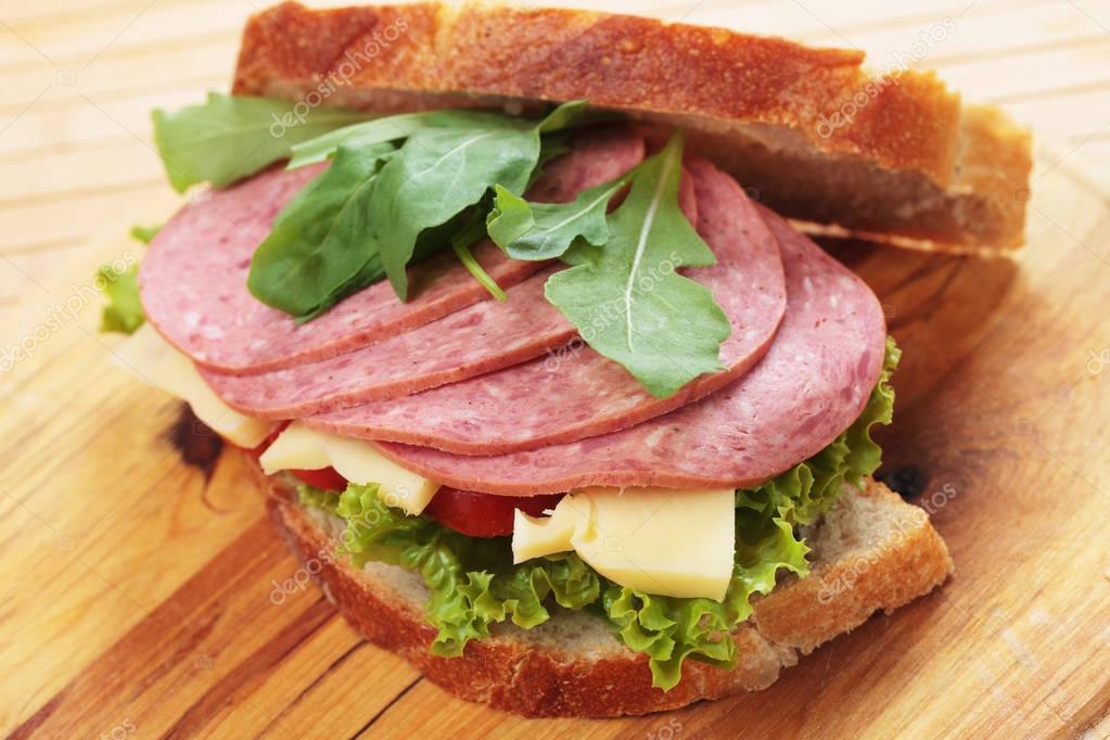 Baloney and cheese sandwich Stock Photo by ©igordutina 130122680