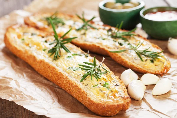 Chléb pečený česnek — Stock fotografie