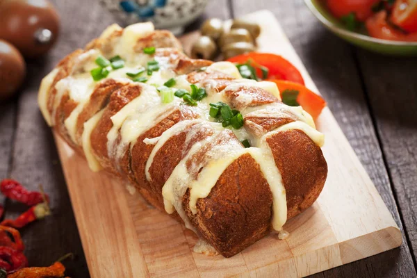 Wholegrain bread stuffed with cheese — Stock Photo, Image