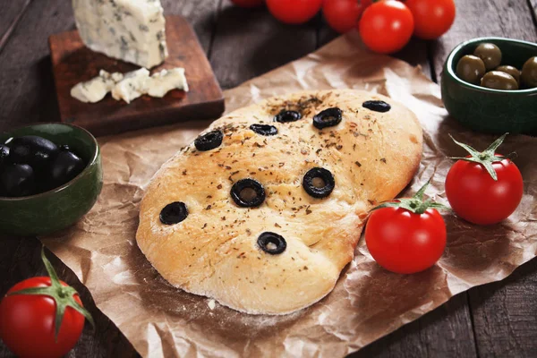 Ψωμί focaccia ιταλική — Φωτογραφία Αρχείου