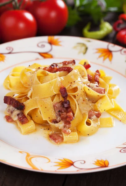 Italienische Pasta Carbonara — Stockfoto