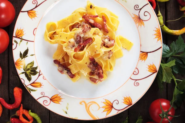 Italian pasta carbonara — Stock Photo, Image